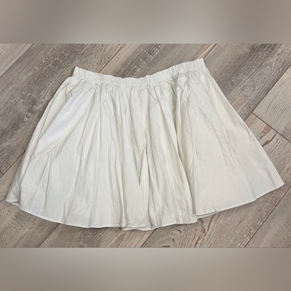 Free People Gaia Optic White Mini Skater Skirt Pleated Casual - Picture 13 of 13